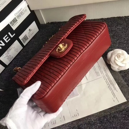 Chanel Goat Veins Shoulder Bag 1112C Red