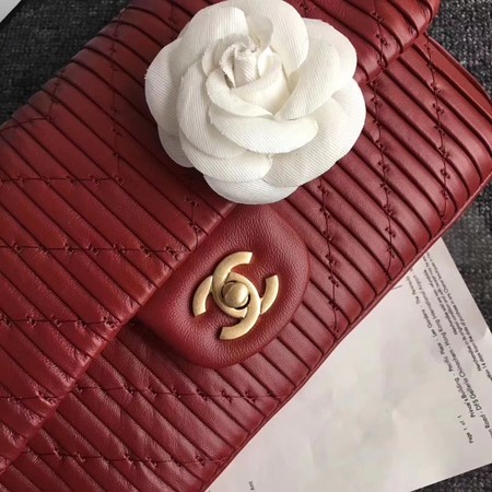 Chanel Goat Veins Shoulder Bag 1112C Red