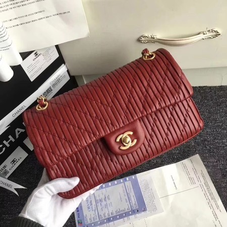 Chanel Goat Veins Shoulder Bag 1112C Red