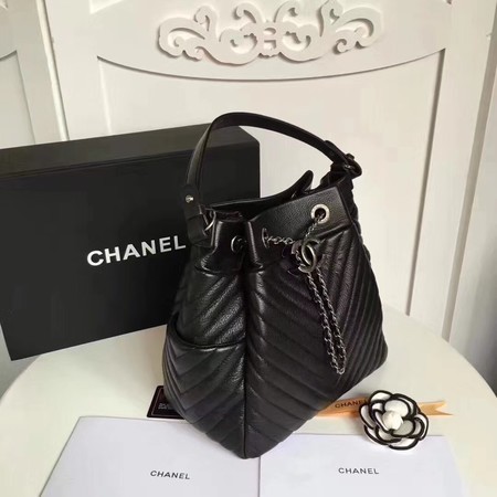 Chanel Original Sheepskin Leather Tote Bag 3696 Black