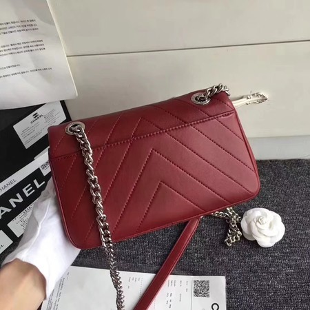 Chanel Original Lambskin Leather Flap Shoulder Bag CF3695 Red