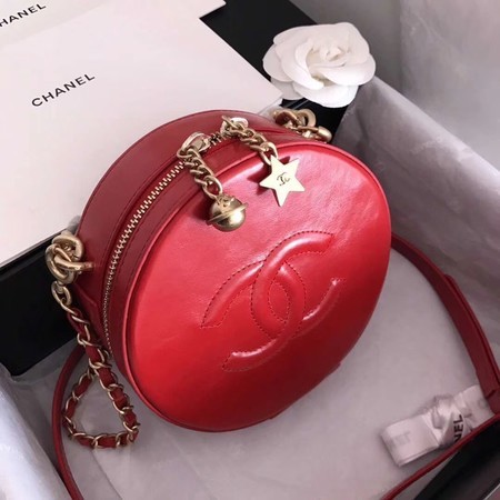 Chanel Planet Shoulder Bag Original Calfskin Leather A93807 Red