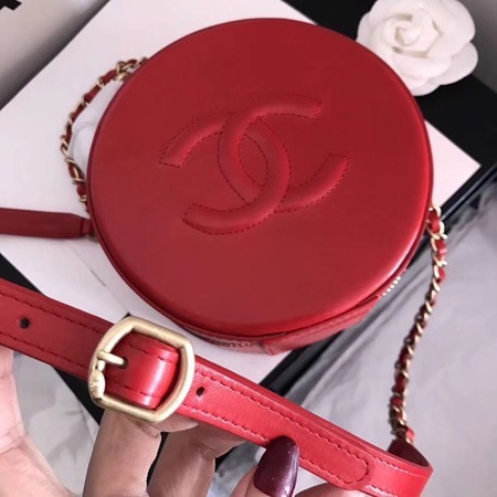 Chanel Planet Shoulder Bag Original Calfskin Leather A93807 Red