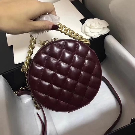 Chanel Planet Shoulder Bag Original Calfskin Leather A93807 Wine