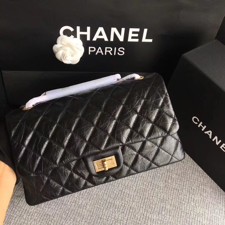 Chanel Flap Shoulder Bag Black Original Calfskin Leather 277 Gold