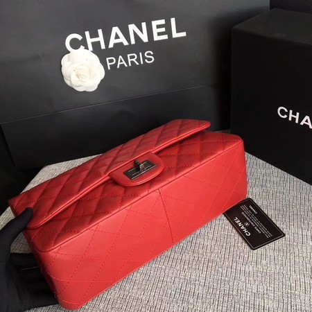 Chanel Flap Shoulder Bag Red Original Calfskin Leather 277 Silver