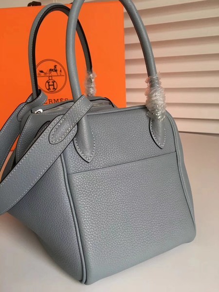 Hermes Lindy Original Togo Leather Bag 5086 Skyblue