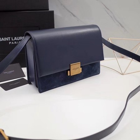 Yves Saint Laurent Original Calfskin Leather Shoulder Bag 482044 Blue