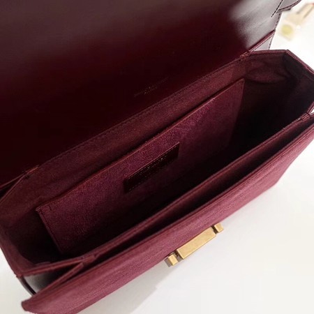 Yves Saint Laurent Original Calfskin Leather Shoulder Bag 482044 Wine