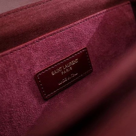 Yves Saint Laurent Original Calfskin Leather Shoulder Bag 482044 Wine