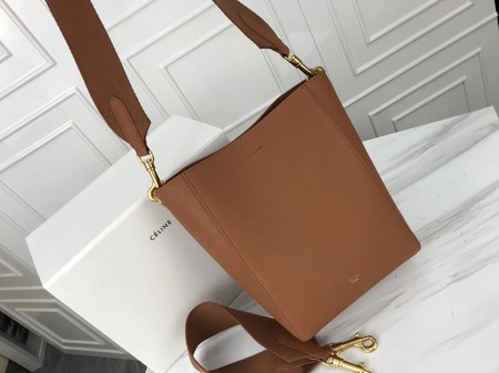 Celine Cabas Phantom Bags Original Calfskin Leather 3370 Brown