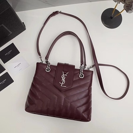 Yves Saint Laurent LOULOU Original Leather Tote Bag 502717 Wine