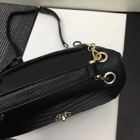 Chanel Calfskin Leather Shoulder Bag 1245 Black