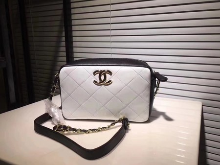 Chanel Calfskin Leather Shoulder Bag 56987 White&Purple