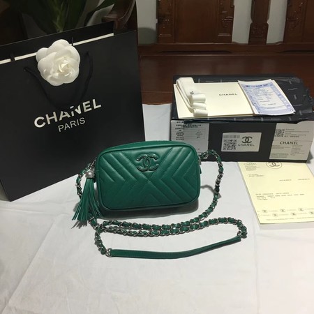 Chanel Original Sheepskin Leather Shoulder Bag 22500 green