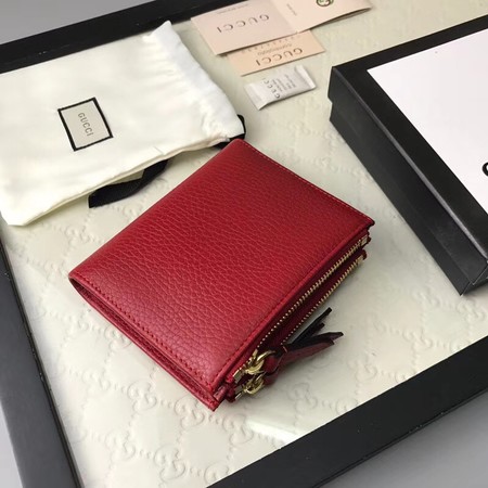 Gucci Calfskin Leather Wallet 474747 red