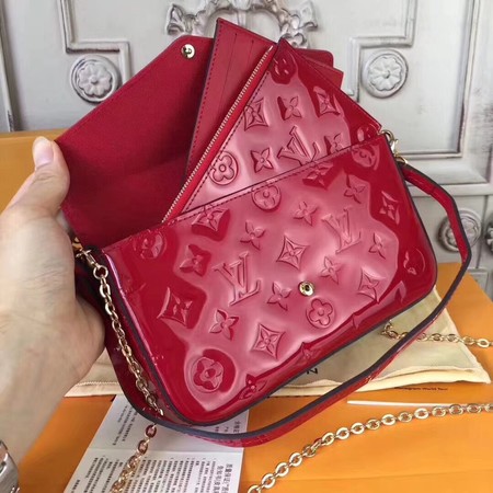 Louis Vuitton Monogram Vernis Pochette Felicie GM M61267 red