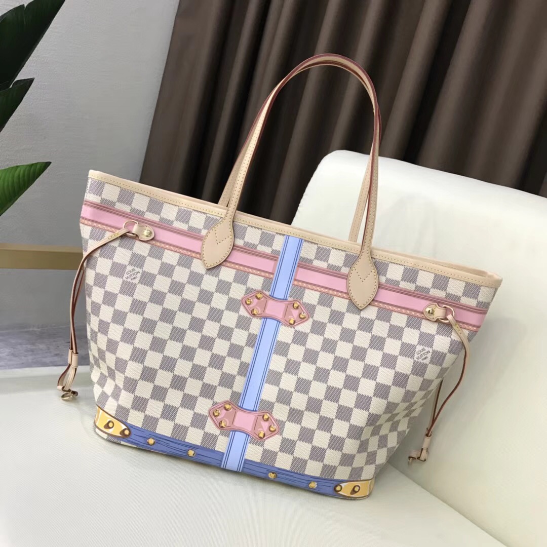 Louis Vuitton Damier Azur Canvas original neverfull mm B40156