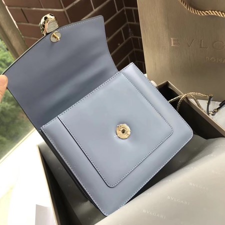 BVLGARI Original Calfskin Leather Tote Bag 97523  Light blue