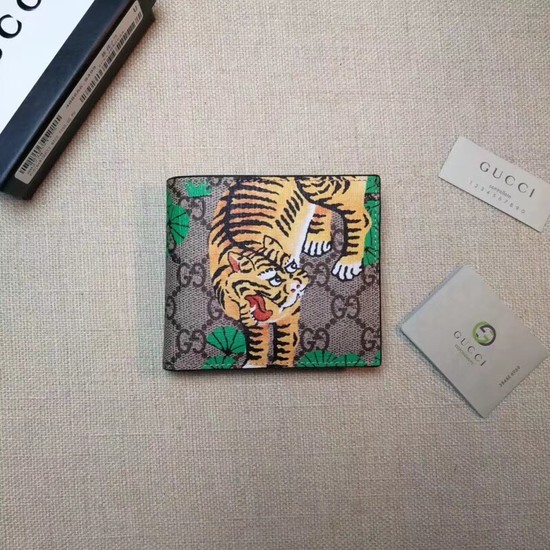 Gucci GG Supreme Canvas Wallet 451465 Tiger brown