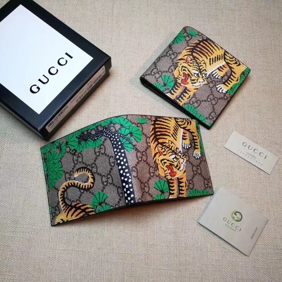 Gucci GG Supreme Canvas Wallet 451465 Tiger brown