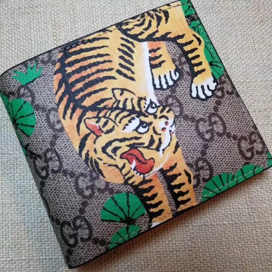 Gucci GG Supreme Canvas Wallet 451465 Tiger brown