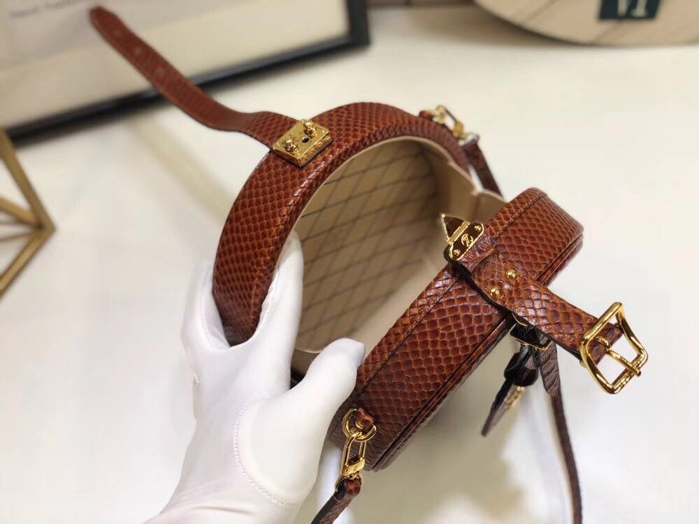 Louis Vuitton Snake skin  PETITE BOITE CHAPEAU M43510 brown