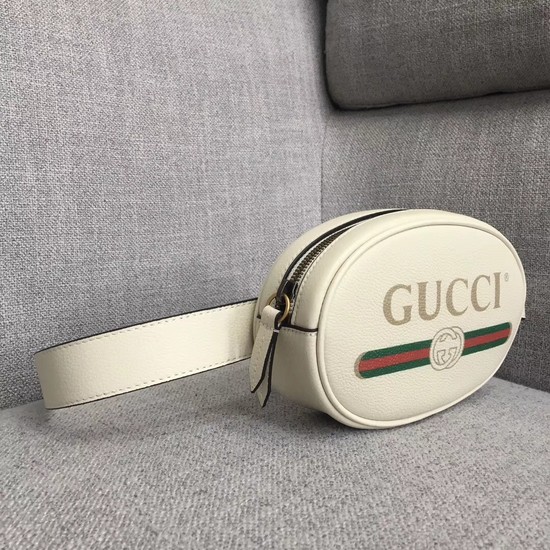 Gucci GG Calfskin Leather belt bag 476434 white