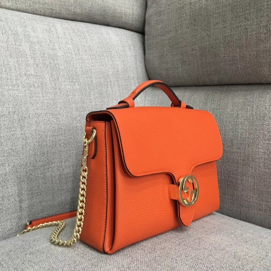 Gucci GG Cowhide top quality tote bag 510302 orange