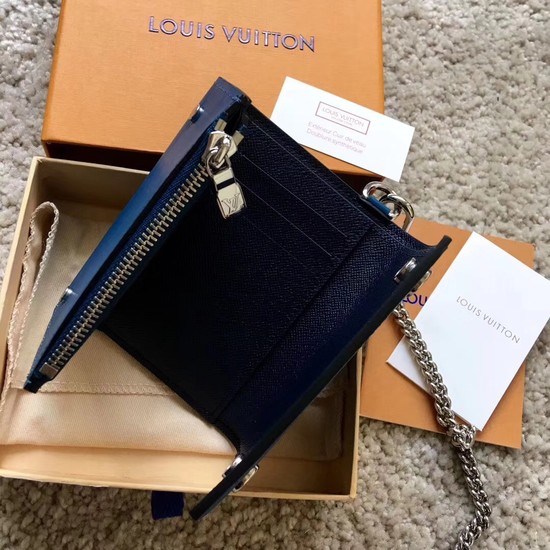 Louis Vuitton RIVETS CHAIN Wallet 63518 blue