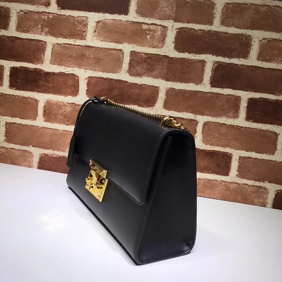 Gucci Cowhide Padlock medium GG shoulder bag 409486 black