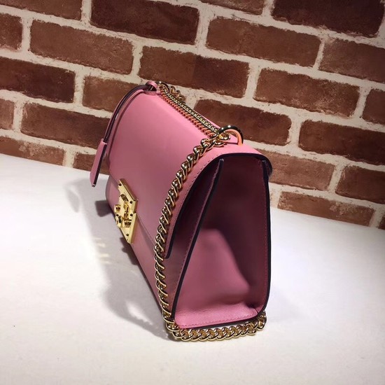 Gucci Cowhide Padlock medium GG shoulder bag 409486 pink