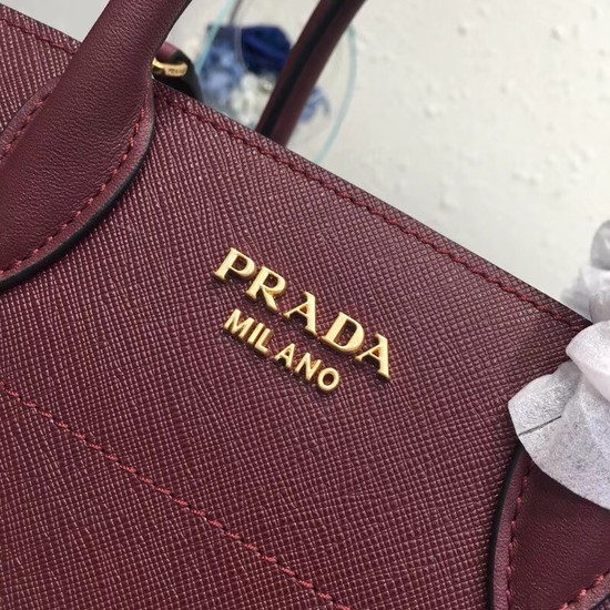 Prada saffiano lux tote original leather bag bn4458 Wine