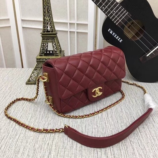 Chanel mini Sheepskin Leather cross-body bag 5698 red