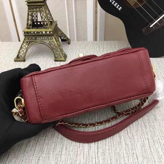 Chanel mini Sheepskin Leather cross-body bag 5698 red