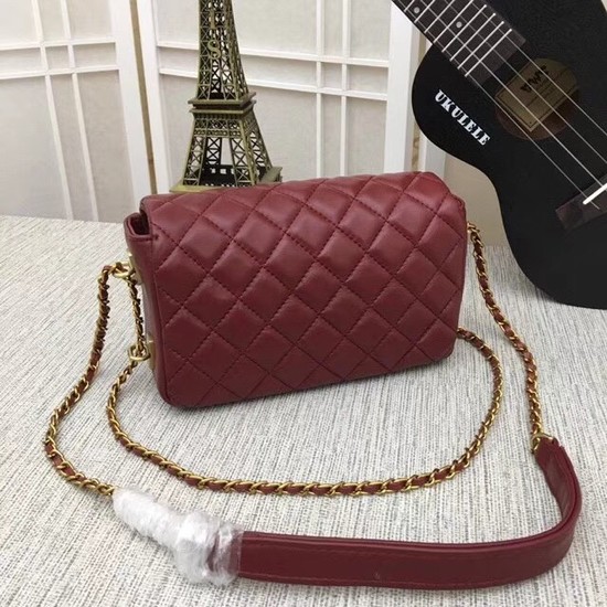 Chanel mini Sheepskin Leather cross-body bag 5698 red