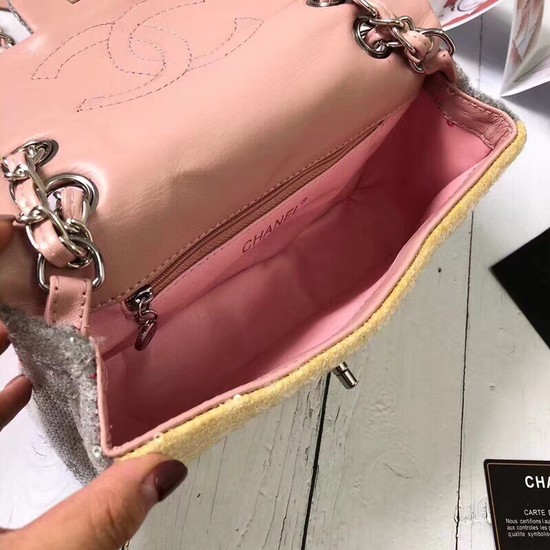 Chanel Flap Beads Shoulder Bag CF1116 pink&yellow