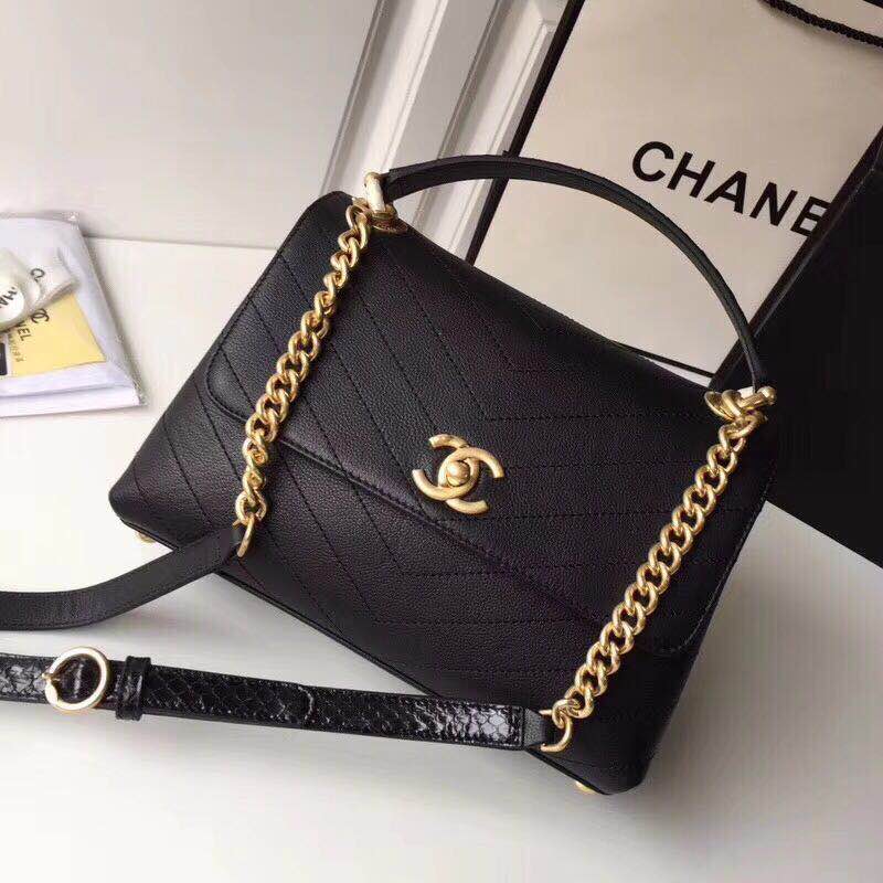 Chanel Original Calfskin Leather Tote Bag 1775 Black