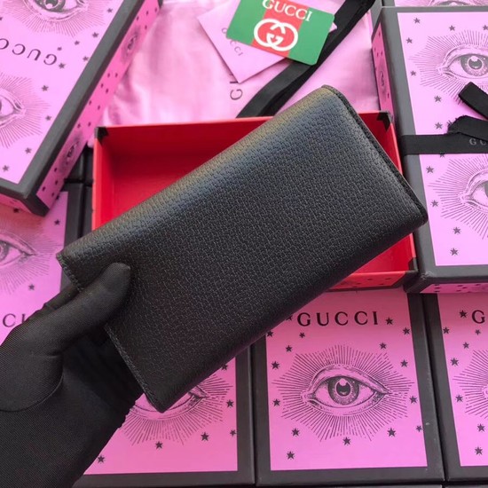 Gucci Leather Double G and crystals wallet 499313 black