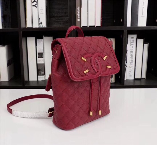 Chanel Caviar Leather Backpack 83430 red