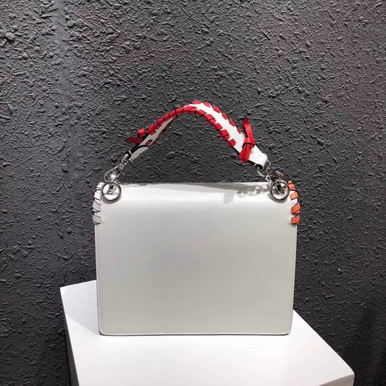 FENDI Kan I Leather Shoulder Bag 13136 white