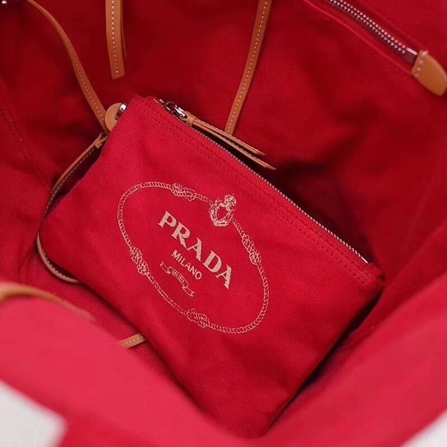 Prada fabric handbag 1BG163 red