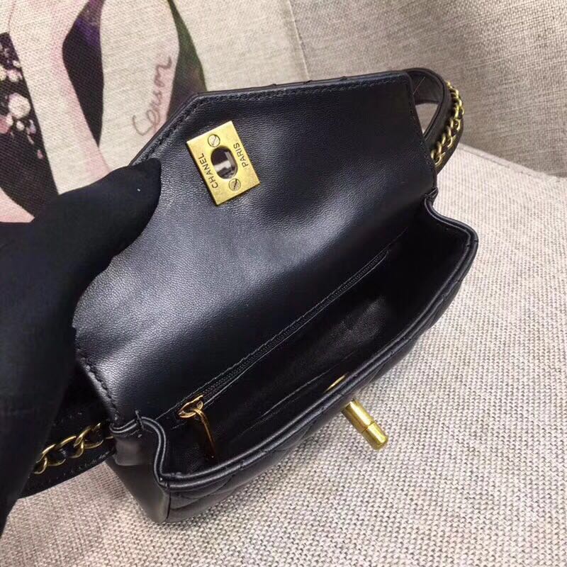 Chanel Original waist pack Sheepskin 4771 black