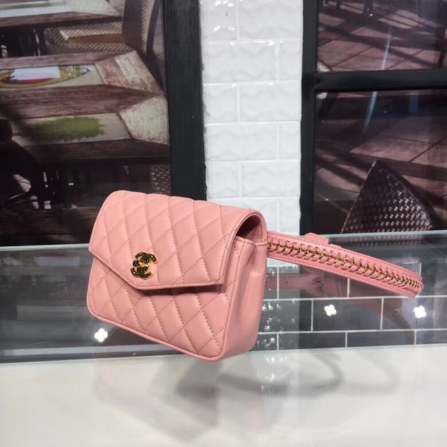 Chanel Original waist pack Sheepskin 4771 pink