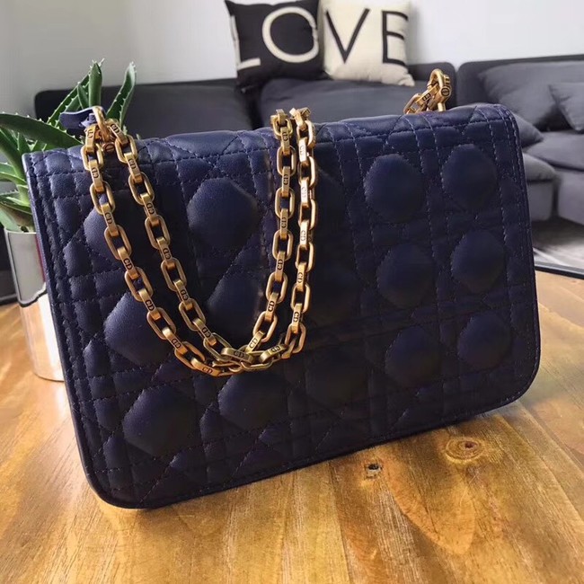 DIORADDICT FLAP BAG IN BLUE CANNAGE LAMBSKIN M5818