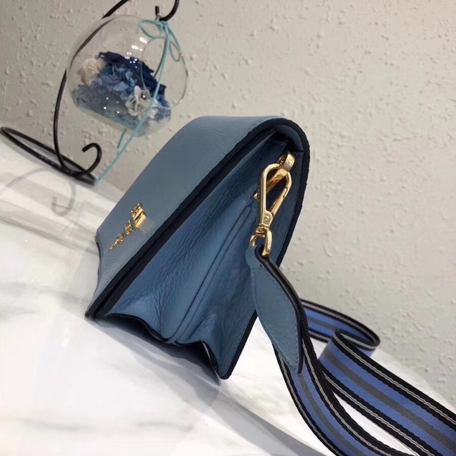 Prada calf leather shoulder bag 1BD102 blue