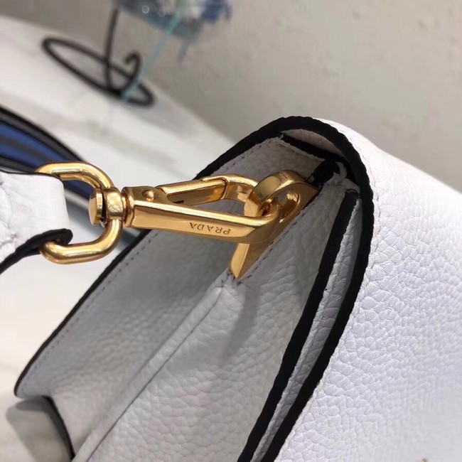 Prada calf leather shoulder bag 1BD102 white