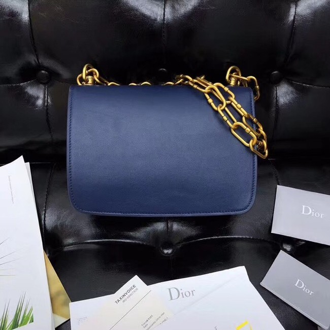 DIOR 21ST FLAP BAG IN BLUE LAMBSKIN