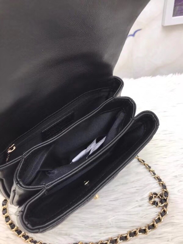 Chanel Original Lambskin Flap Bag with Top Handle A57069 black