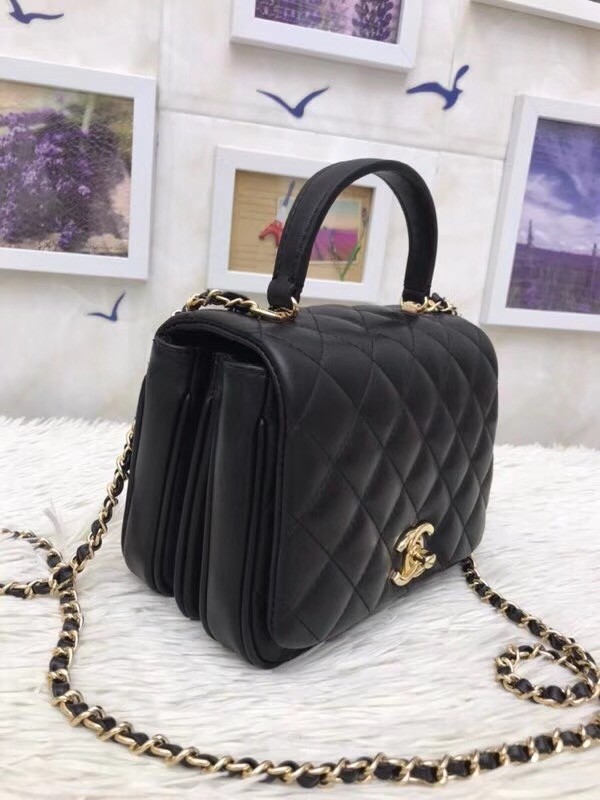 Chanel Original Lambskin Flap Bag with Top Handle A57069 black